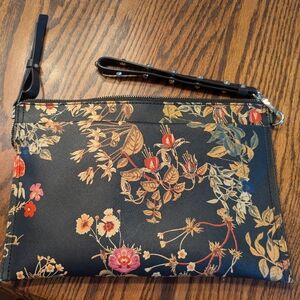 Alice In Wonderland Floral Black Wristlet Clutch Bag